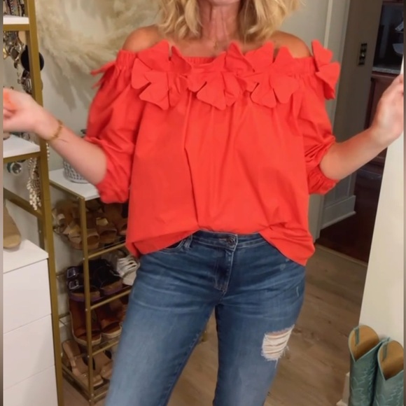 STYLEWE Red Off-Shoulder Ruffle Blouse - Picture 7 of 16